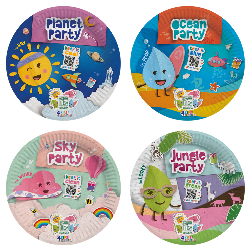 Intertan Disposable Tableware 4KIDS Elements Paper Plates