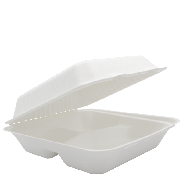 Dispo Disposable Tableware Bagasse 3 Section Meal Boxes