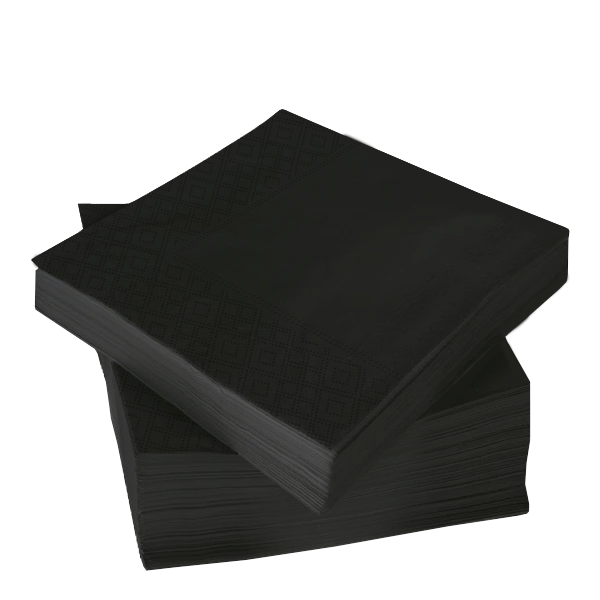 Black Napkins with Diamond Pattern Border