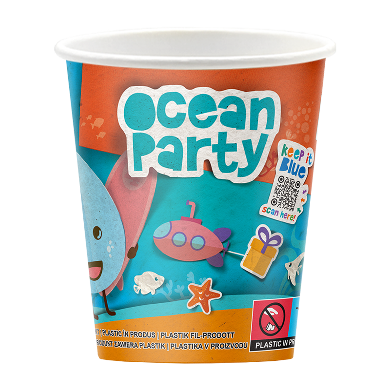 Intertan Single Wall Paper Cups 4KIDS Elements Single Wall Paper Cups