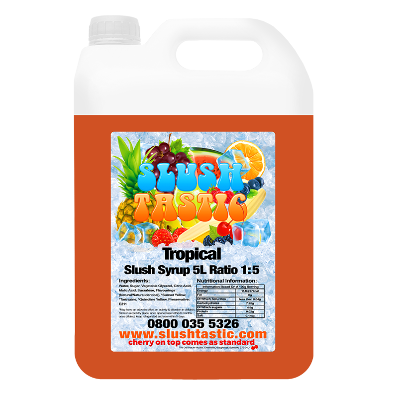 Corporate Vending Slush Syrup 5L Bottle Slushtastic Slush Syrup Tropical