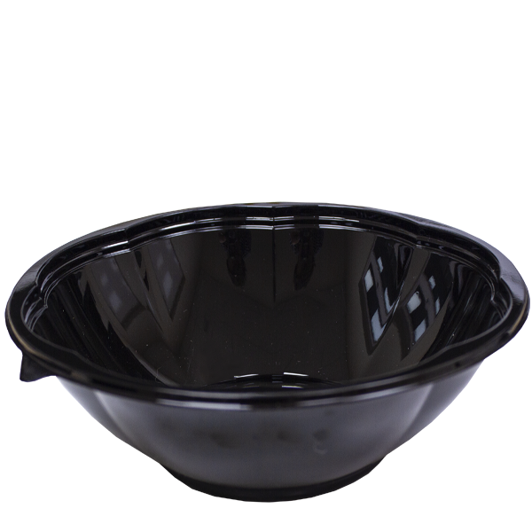 Black Base Flower Design Salad Bowls – Paper Cups Direct