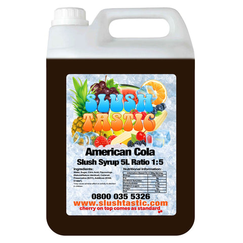 Corporate Vending Slush Syrup 5L Bottle Slushtastic Syrup American Cola
