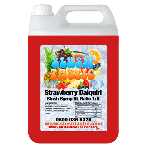 Corporate Vending Slush Syrup 5L Bottle Slushtastic Syrup Strawberry Daiquiri