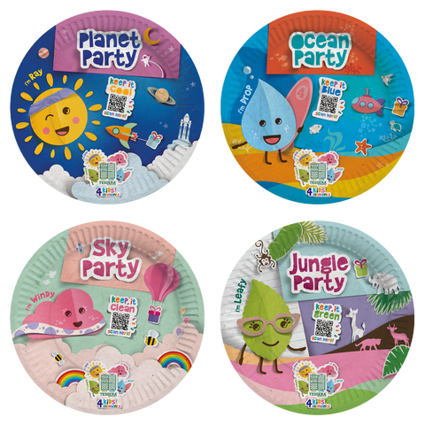 Intertan Disposable Tableware 4KIDS Elements Paper Plates