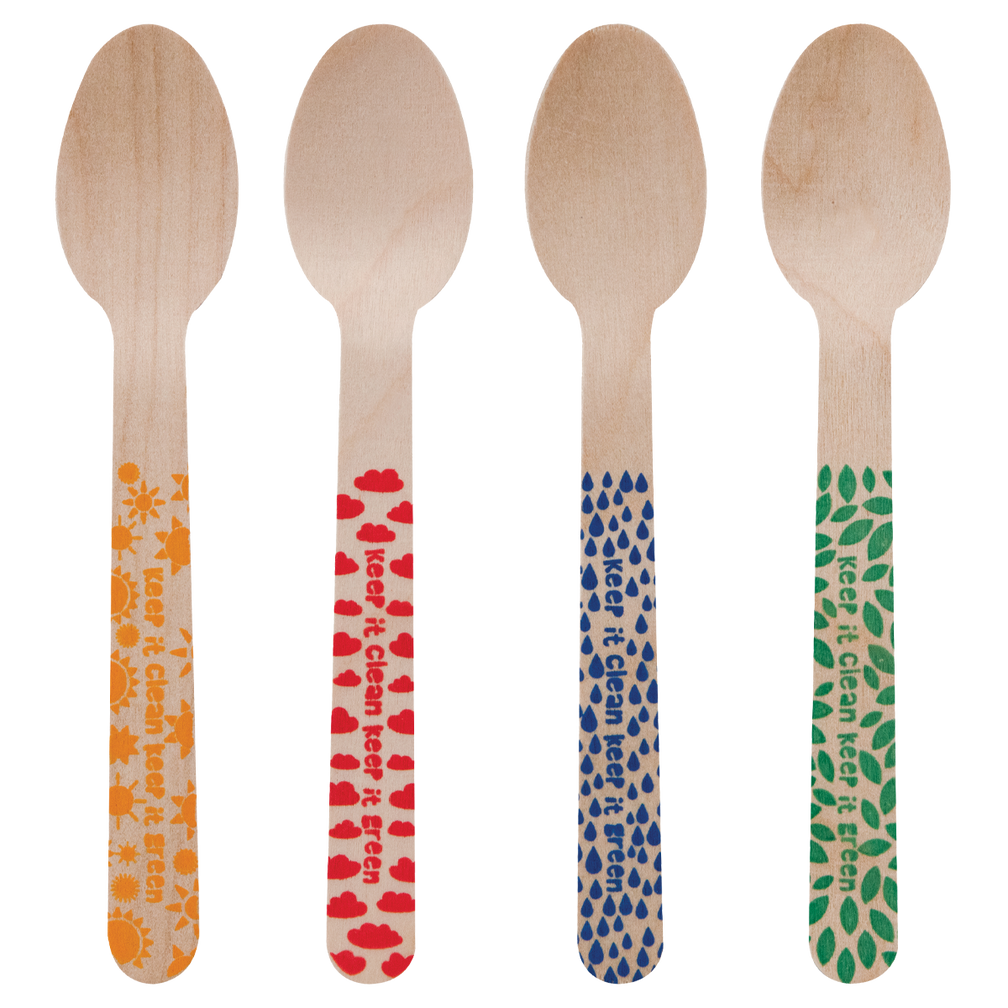 Intertan Disposable Tableware 192 Forks 4KIDS Elements Wooden Spoons