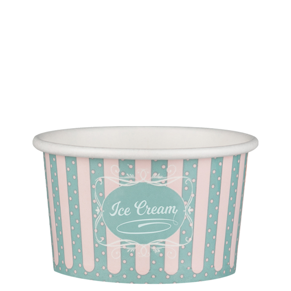 Tas Ice Cream Tubs 3 scoop _8oz` / 50 Tubs Patisserie Ice Cream Tubs