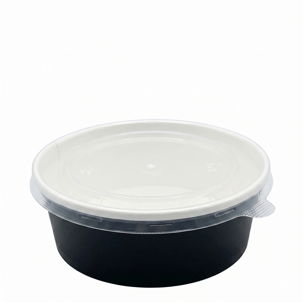 Microwavable Black Round Deli Bowls