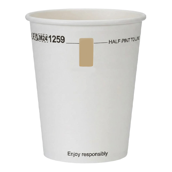 UKCA & CE Marked Aqueous-Lined Paper Half Pint Pots with Window