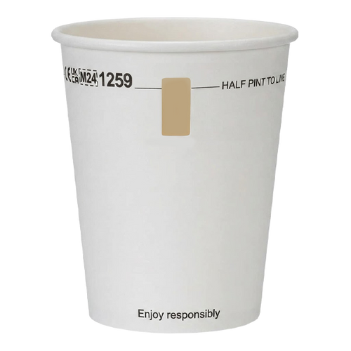 UKCA & CE Marked Aqueous-Lined Paper Half Pint Pots with Window