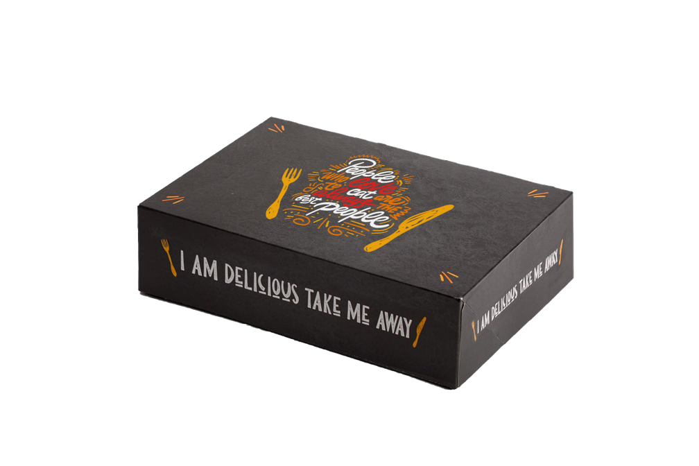 Intertan Takeaway Box 200 Boxes / 27 x 19 x 7.5cm I'm Delicious Take Me Away