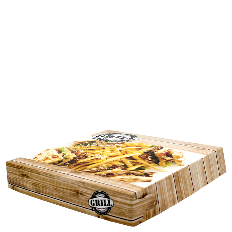 Intertan Takeaway Box 95 Boxes / 26x26x4cm Grill House Design Sandwich & Chips Box T26