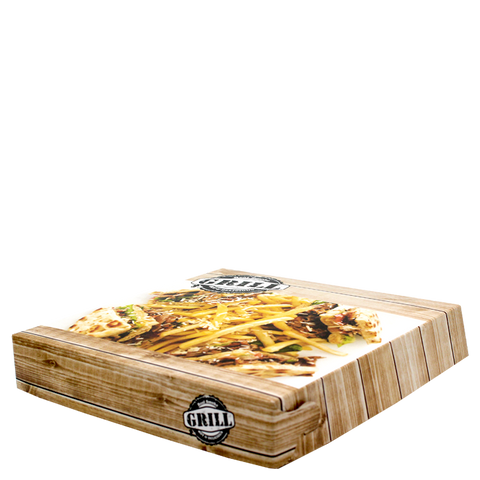 Intertan Takeaway Box 95 Boxes / 26x26x4cm Grill House Design Sandwich & Chips Box T26