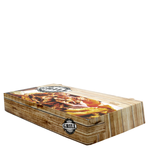 Intertan Takeaway Box 131 Boxes / 28x15x4.3cm Grill House Design Kebab Box Long T4