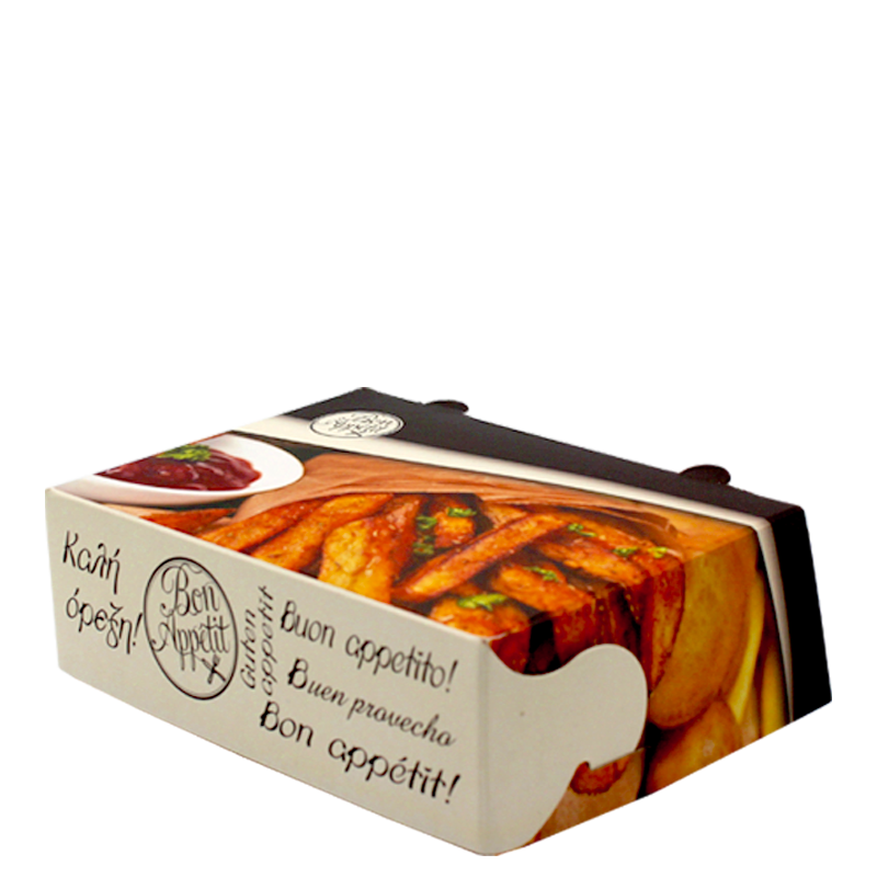 Intertan Takeaway Box 166 Boxes / 16 x 13.5 x 6cm Bon Appetit Design Large Fries Box T8
