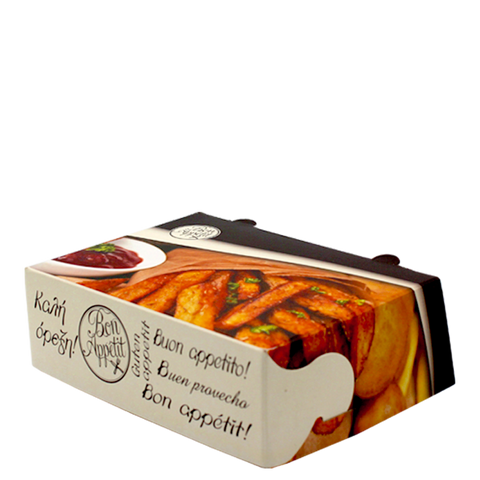 Intertan Takeaway Box 166 Boxes / 16 x 13.5 x 6cm Bon Appetit Design Large Fries Box T8