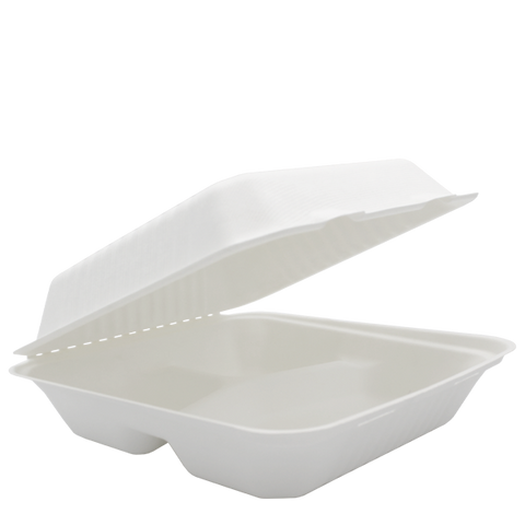 Dispo Disposable Tableware Bagasse 3 Section Meal Boxes