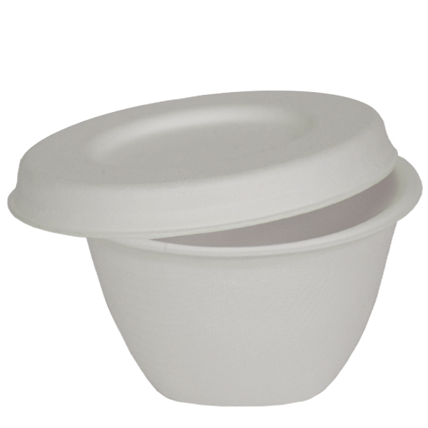 Dispo Portion Pots 2oz / Bagasse Lids / 2500 Pots Bagasse Portion Pots