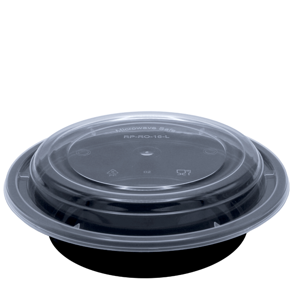 Herald Container New & Improved Black Base Microwavable Round