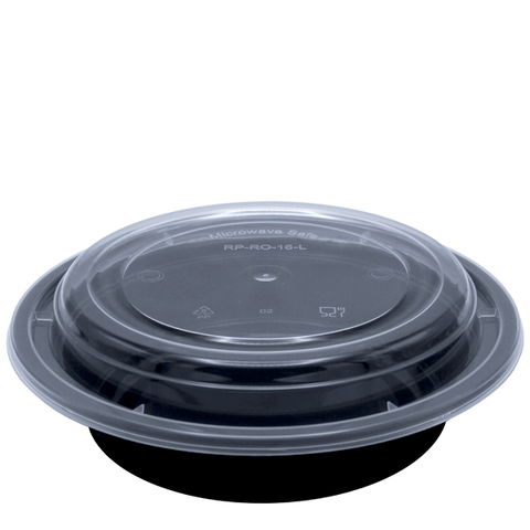 Herald Container New & Improved Black Base Microwavable Round