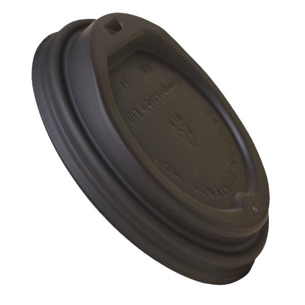 Dispo Hidden Product Upsell Ingeo Black CPLA Compostable Lids 500