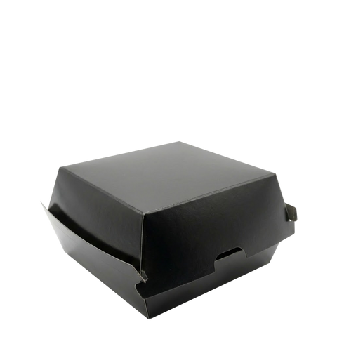 Plain Black Foil Lined Burger Boxes