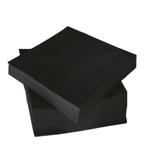 Black Napkins with Diamond Pattern Border