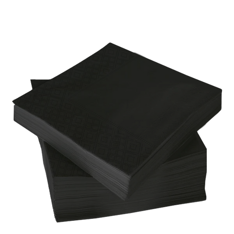 Black Napkins with Diamond Pattern Border