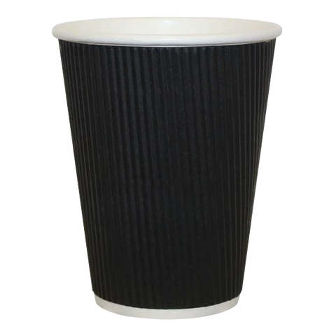 H Pack Go Pak Ripple Wall Paper Cups Triple Black Ripple Wall