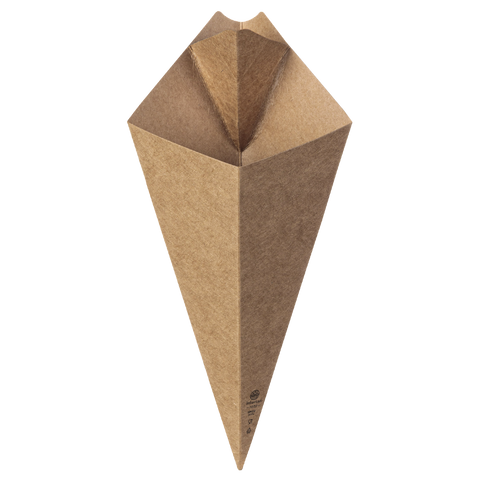 Intertan Takeaway Box Regular / 1000 Cones Kraft Chip Cones with Sauce Compartment