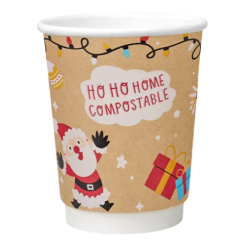 Go Pak Double Wall Christmas Cups Ho Ho Home Compostable Christmas Cups