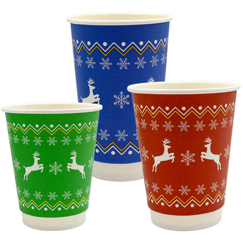 Go Pak Double Wall Christmas Cups Christmas Jumper Cups