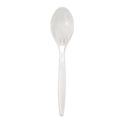 Dispo Clear Heavy Duty Plastic Cutlery Spoons / 179mm / 2000 Clear Heavy Duty Plastic Spoons
