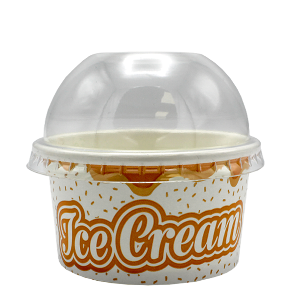 Tas Ice Cream Tubs 2 scoop _5oz` / Fold Open Domed Lids / 50 Tubs Delicious Ice Cream Tubs