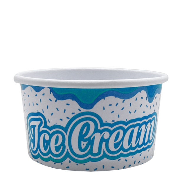 Tas Ice Cream Tubs 4 scoop _10oz` / No Lids / 50 Tubs Delicious Ice Cream Tubs