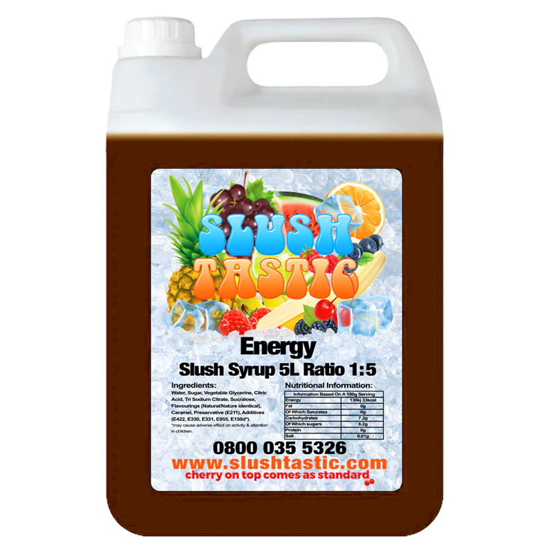 Corporate Vending Slush Syrup 5L Bottle Slushtastic Syrup Energy (Redbull)