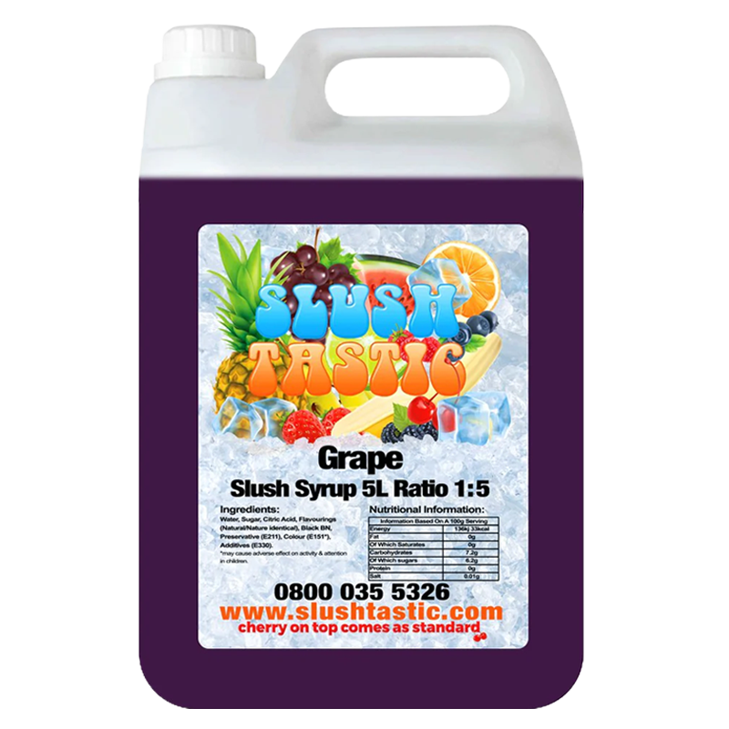 Corporate Vending Slush Syrup 5L Bottle Slushtastic Syrup Grape