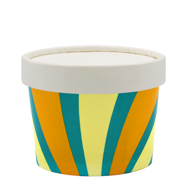 Tas Ice Cream Tubs 1 scoop _4oz` / Paper Lids / 500 Tubs Groovy Ice Cream Tubs