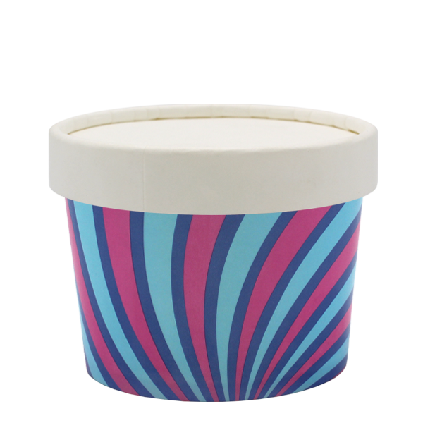 Tas Ice Cream Tubs 3 scoop _8oz` / Paper Lids / 500 Tubs Groovy Ice Cream Tubs