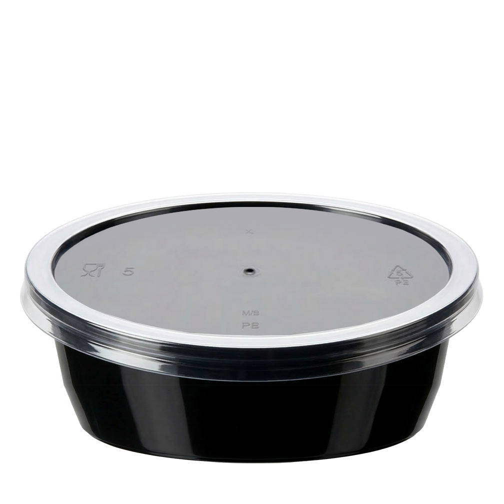 Microwavable Heavy Duty Black Base Portion Pots
