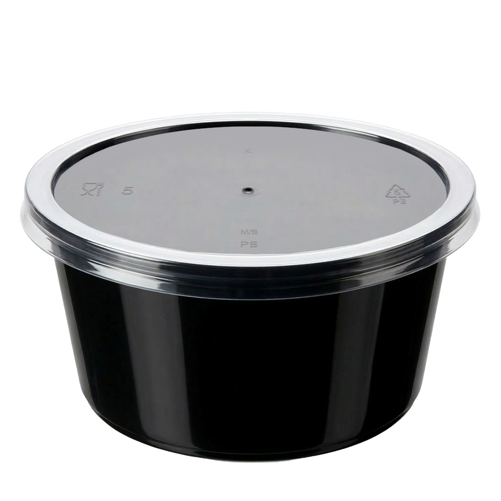 Microwavable Heavy Duty Black Base Portion Pots