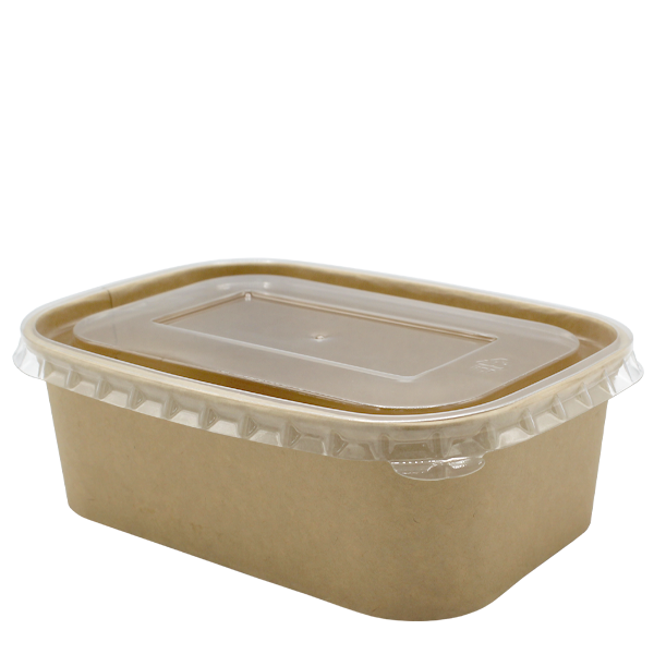 Go Pak Takeaway Box 1000ml / Crystal Clear PET _Not Microwavable` / 300 Boxes Microwavable Kraft Rectangle Deli Bowls