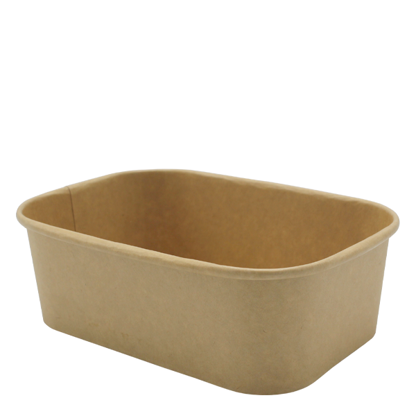 Rectangle Rice Product Microwavable Kraft Rectangle Deli Bowls | Poke, Salad, Rice, Hot, Cold ...