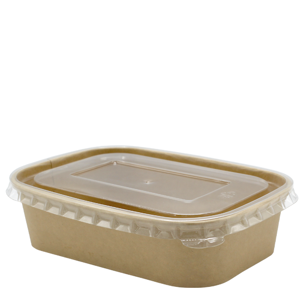 Go Pak Takeaway Box 500ml / Crystal Clear PET _Not Microwavable` / 300 Boxes Microwavable Kraft Rectangle Deli Bowls
