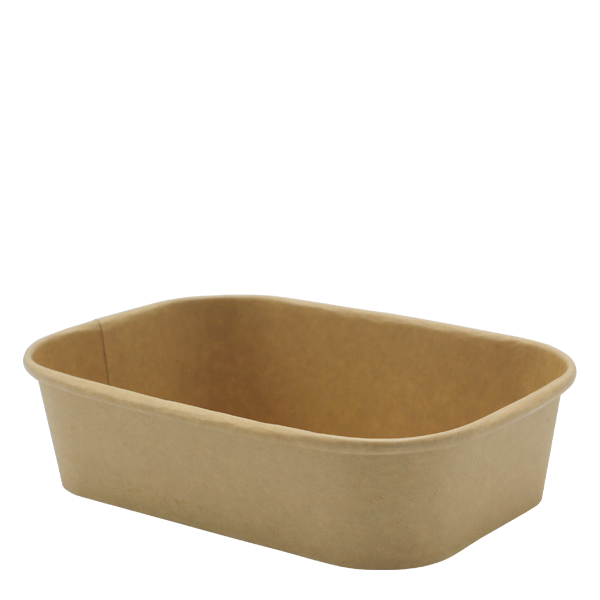 Go Pak Takeaway Box 1000ml / No Lids / 300 Boxes Microwavable Kraft Rectangle Deli Bowls