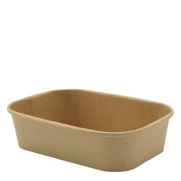 Go Pak Takeaway Box 500ml / No Lids / 300 Boxes Microwavable Kraft Rectangle Deli Bowls