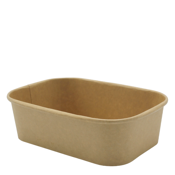 Go Pak Takeaway Box 750ml / No Lids / 300 Boxes Microwavable Kraft Rectangle Deli Bowls