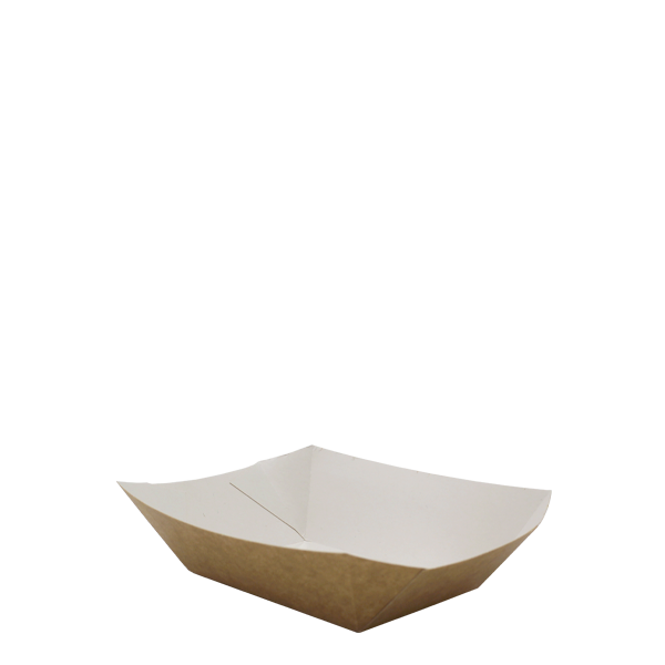 Premium Kraft Food Tray showcasing eco-friendly design with a Soya based lining, ideal for stylishly serving snacks and desserts at any event.
