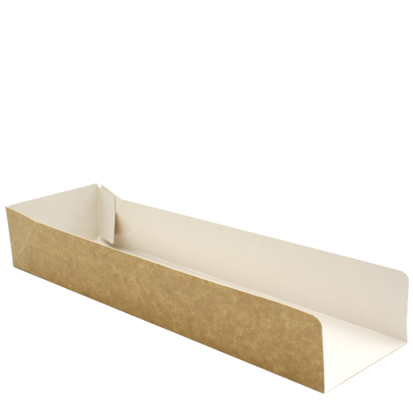 Go Pak Takeaway Tray 240 x 70 x 40mm / 500 Boxes Kraft Open Ended Long Food Trays