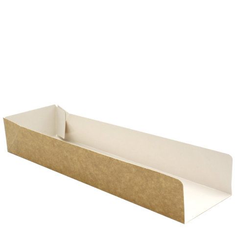 Go Pak Takeaway Tray 240 x 70 x 40mm / 500 Boxes Kraft Open Ended Long Food Trays